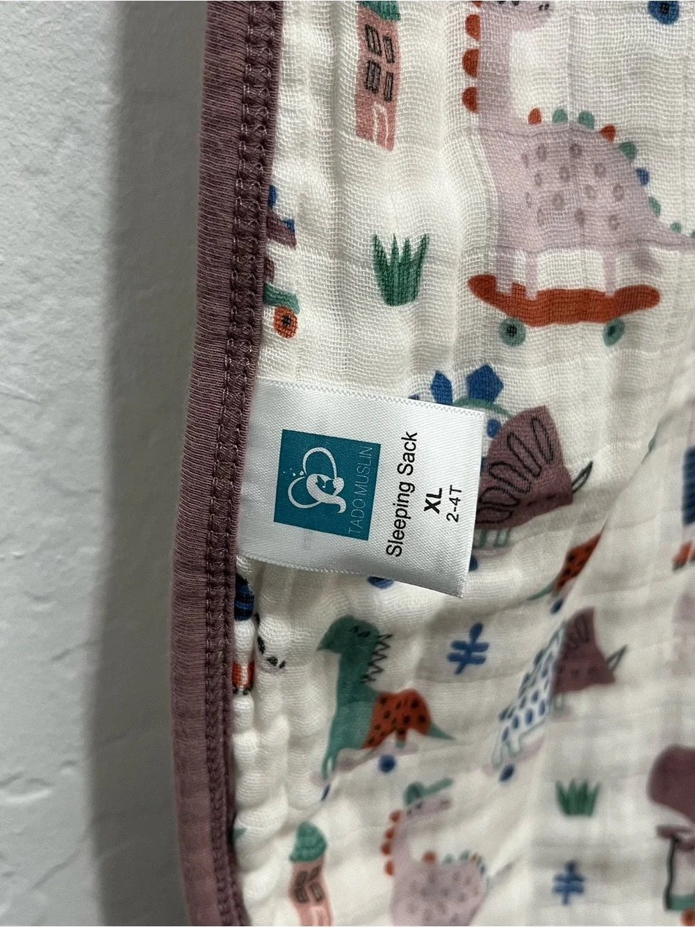 TADO Muslin Organic Cotton Toddler Sleep Sack - Dinosaur 2T-4T (0.5 TOG) NWT